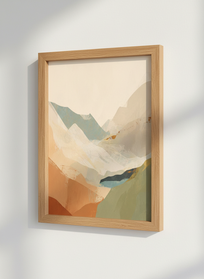 Abstract Mountain Landscape Wall Art Print | Boho Living Room Decor | Neutral Aesthetic Poster | Modern Farmhouse Art