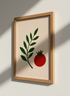 Minimalist Tomato Leaf Wall Art Print | Kitchen Decor | Boho Rustic Farmhouse Poster | Fruit Vegetable Art | Digital Download