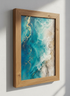 Ocean Gold Abstract Art Print | Coastal Wall Decor | Teal & Aqua Luxe Poster