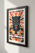 Fierce Black Panther Wall Art Print | Bold Geometric Jungle Decor | Roaring Wildlife Poster | Modern Animal Home Decor