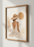 Boho Beach Woman Art | Minimalist Neutral Wall Decor | Coastal Aesthetic Poster Print