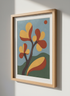 Abstract Foliage Wall Art Print | Mid-Century Modern Decor | Mustard Rust Poster