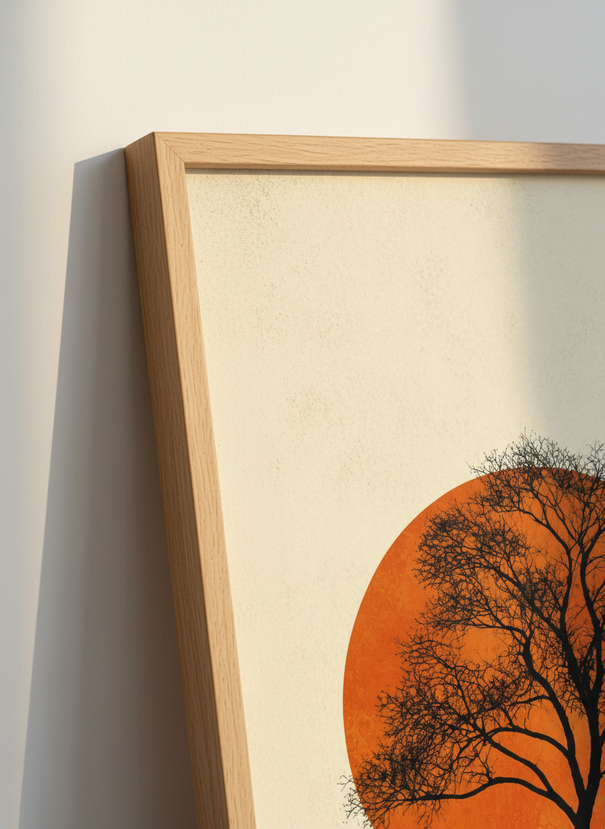 Minimalist Tree Wall Art Print | Mid Century Modern Wall Decor | Boho Silhouette Poster | Abstract Landscape Art for Living Room