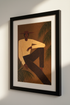Minimalist Figure Art Print, Modern Boho Wall Art, Sitting Man with Palm Leaves Poster, Earth Tone Home Decor, Contemporary Wall Hanging