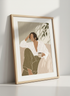 Woman Coffee Drink Minimalist Wall Art | Boho Living Room Decor | Neutral Abstract Poster