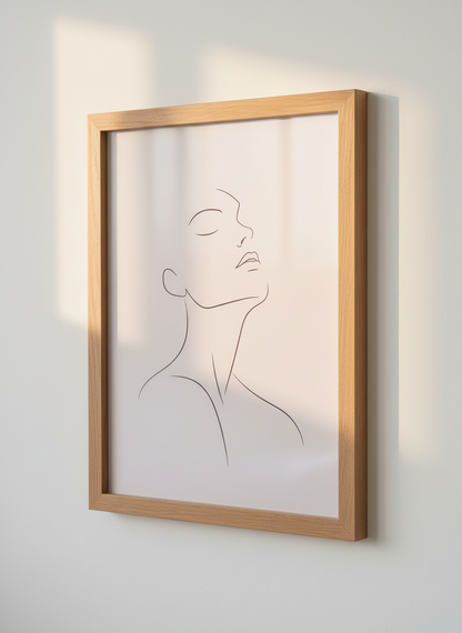 Minimalist Woman Face Line Art Print | Modern Bedroom Decor | Aesthetic Portrait Poster | Feminine Wall Art | Abstract Spa Artwork