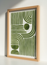 Abstract Boho Arch Print | Green Mid Century Modern Wall Art | Organic Shapes Decor