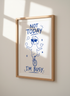 Funny Dog Busy Unicycle Juggling Print | Humorous Home Decor | Blue Line Art Poster