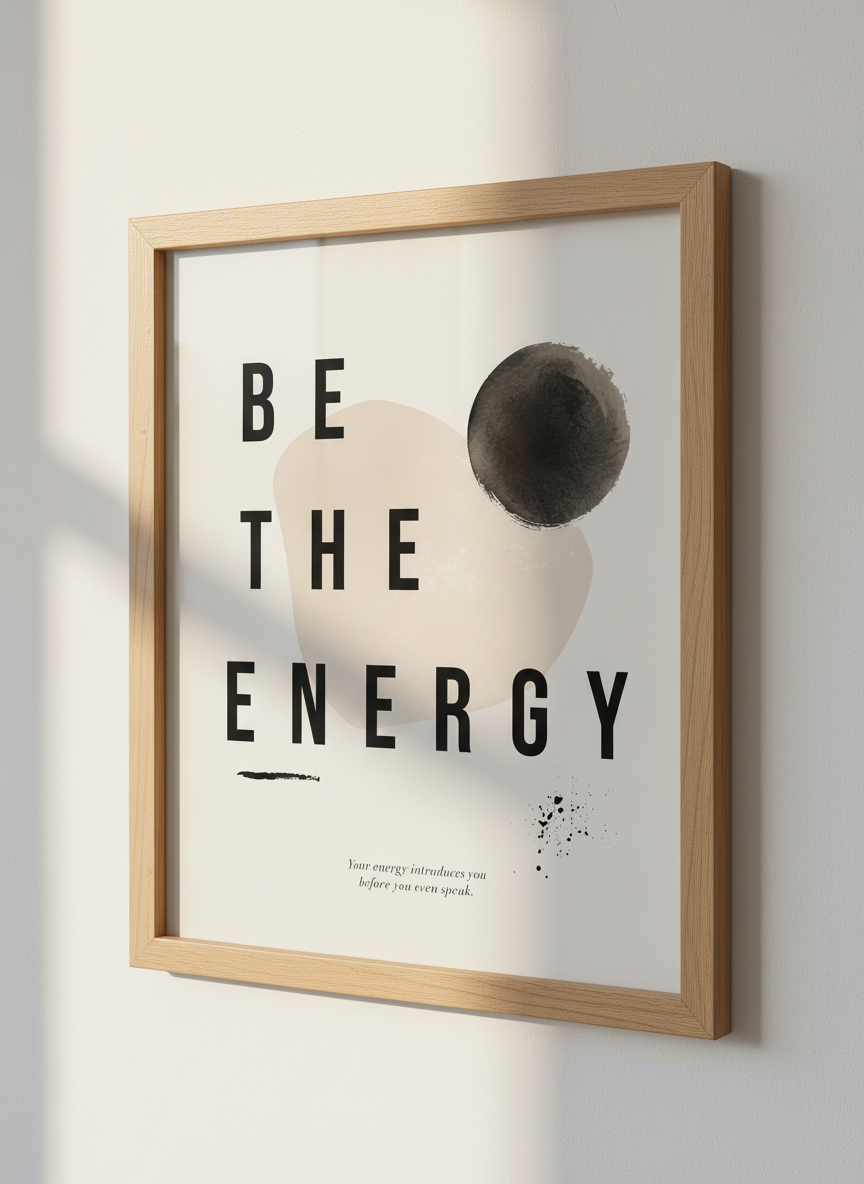 Be The Energy Quote Wall Art | Boho Neutral Living Room Decor | Motivational Print