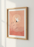 Japanese Crane Wall Art Print | Boho Living Room Decor | Pink Aesthetic Poster