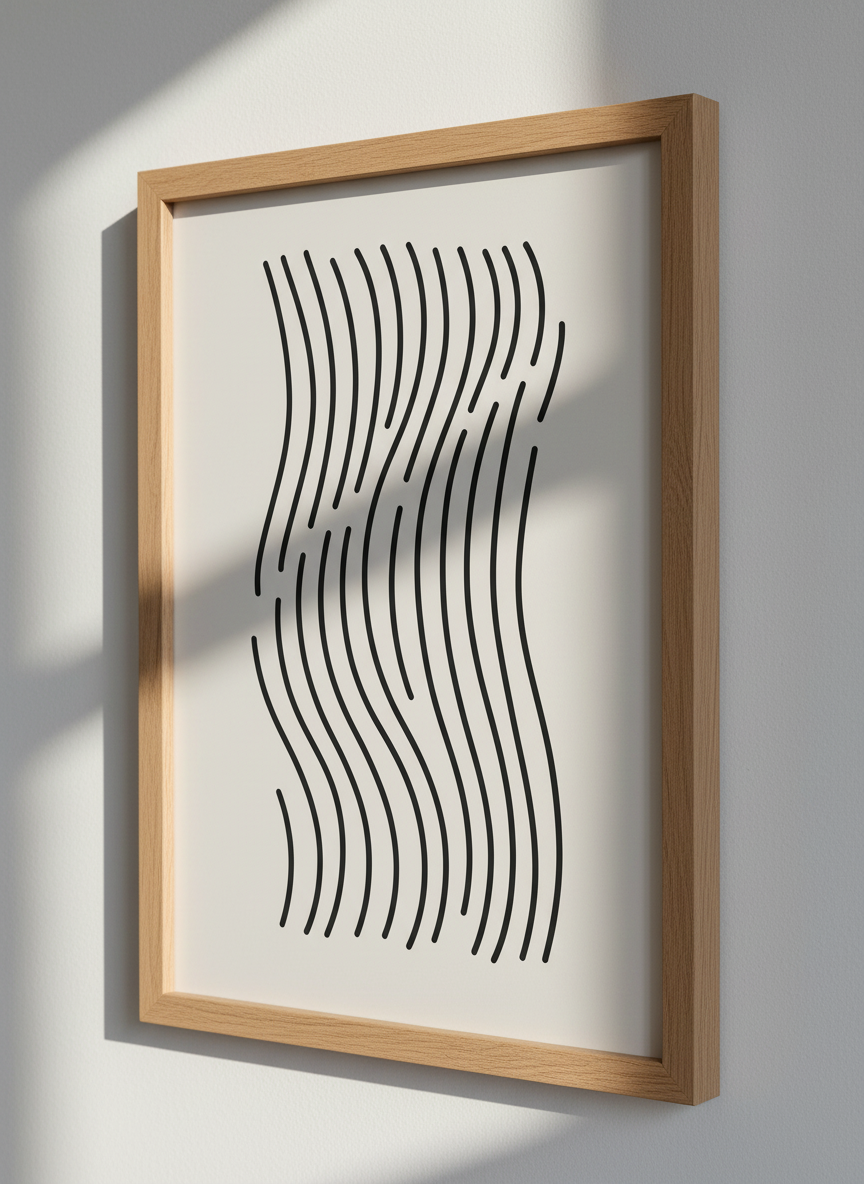Minimalist Abstract Lines Wall Art Print | Modern Living Room Decor | Neutral Aesthetic Poster | Unframed Canvas | Digital Download
