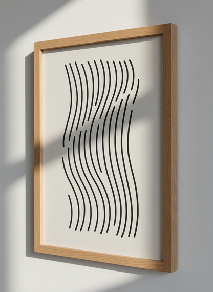 Minimalist Abstract Lines Wall Art Print | Modern Living Room Decor | Neutral Aesthetic Poster | Unframed Canvas | Digital Download