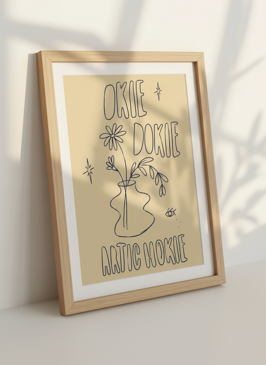 Okie Dokie Art Print | Eclectic Home Decor | Cool Doodle Poster