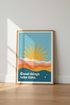 Good Things Take Time | Retro Sun & Waves Poster, Boho Living Room Decor