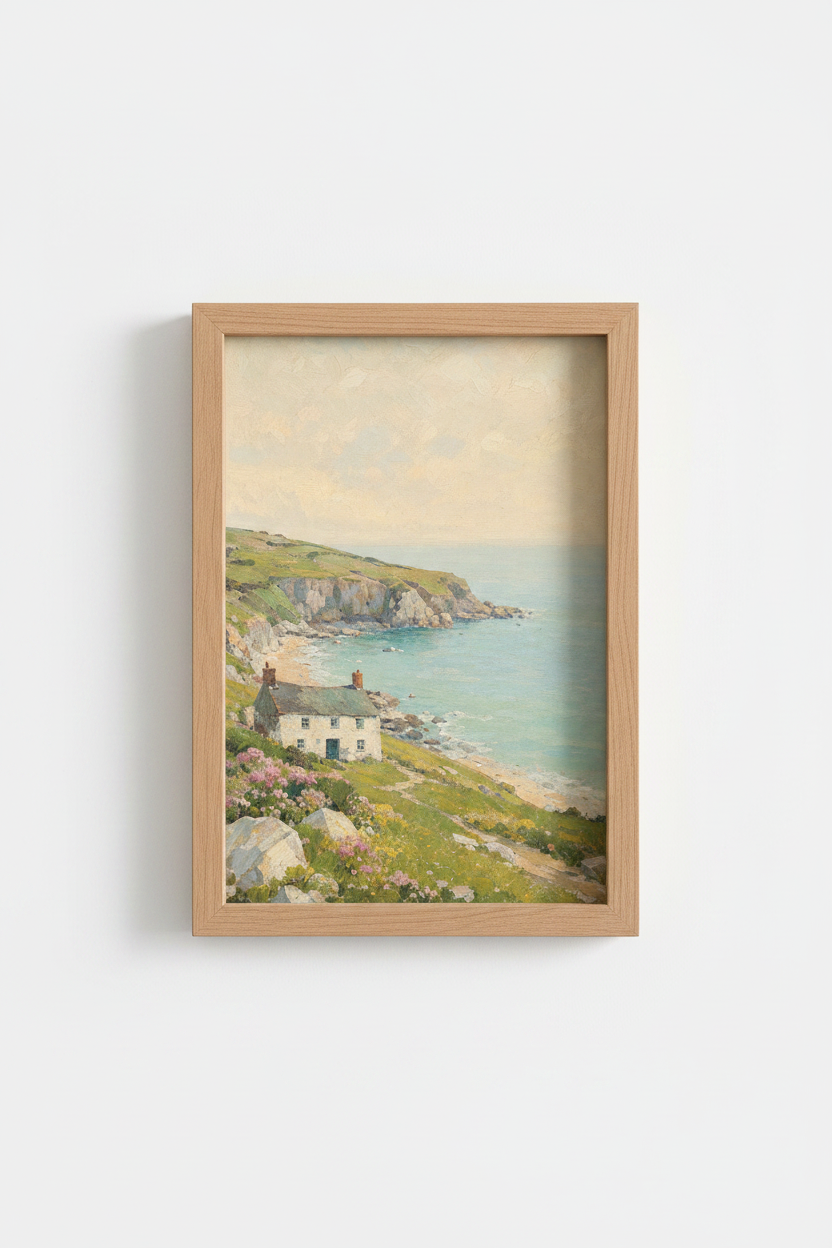 Impressionist Coastal Wall Art Print | Living Room Decor | Soft Seaside Poster