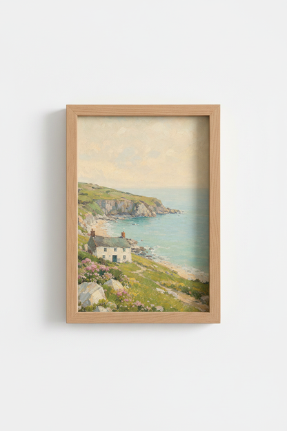 Impressionist Coastal Wall Art Print | Living Room Decor | Soft Seaside Poster