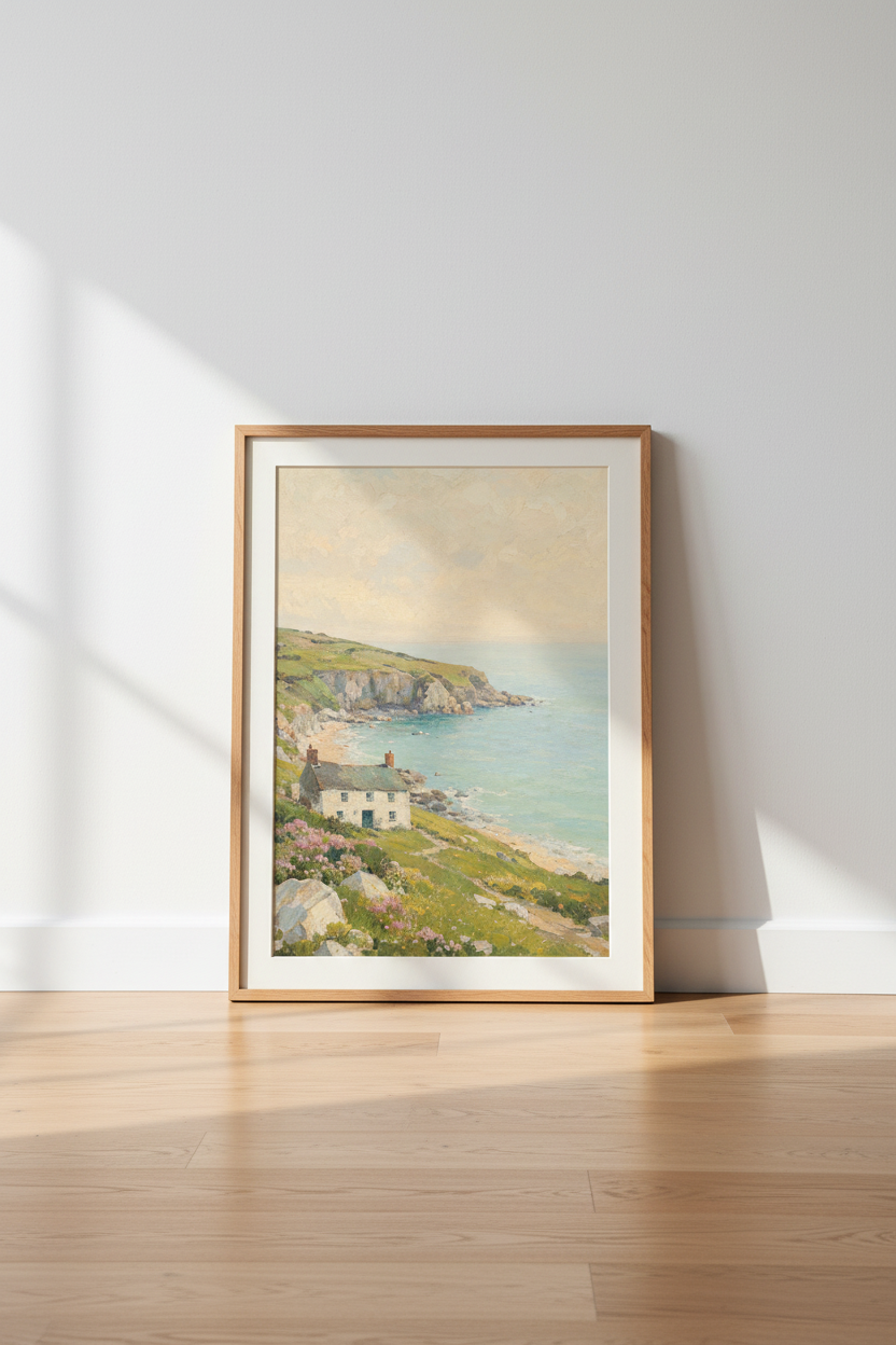 Impressionist Coastal Wall Art Print | Living Room Decor | Soft Seaside Poster