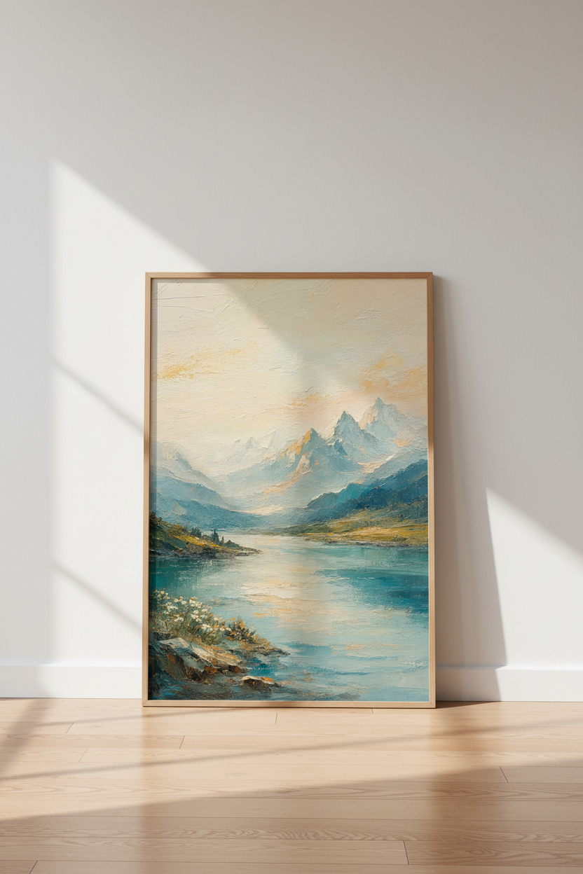 Mountain Landscape Wall Art Print | Living Room Decor | Impressionist Nature Poster