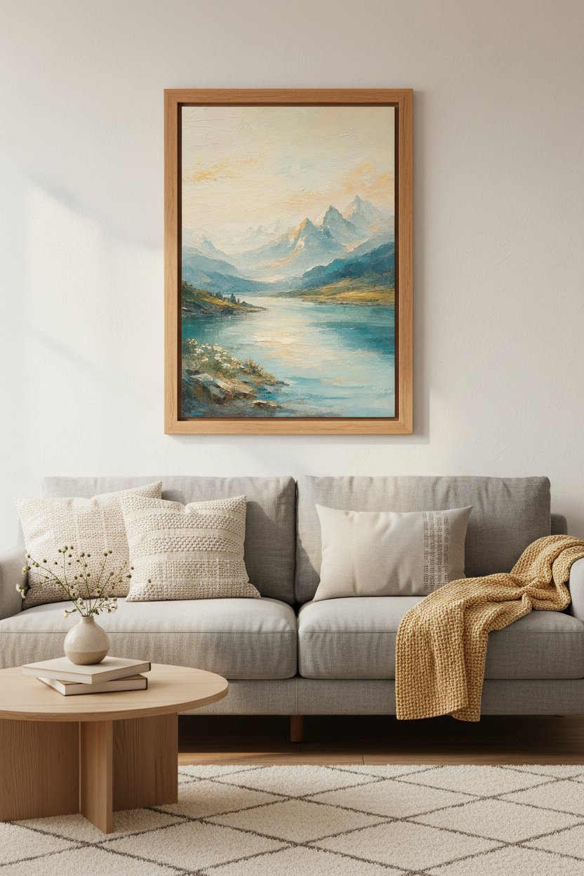 Mountain Landscape Wall Art Print | Living Room Decor | Impressionist Nature Poster