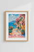Italy Wall Art Print | Mediterranean Coastal Decor, Floral Italian Village Poster