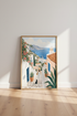 Greece Santorini Wall Art | Coastal Mediterranean Print, Travel Poster Home Decor