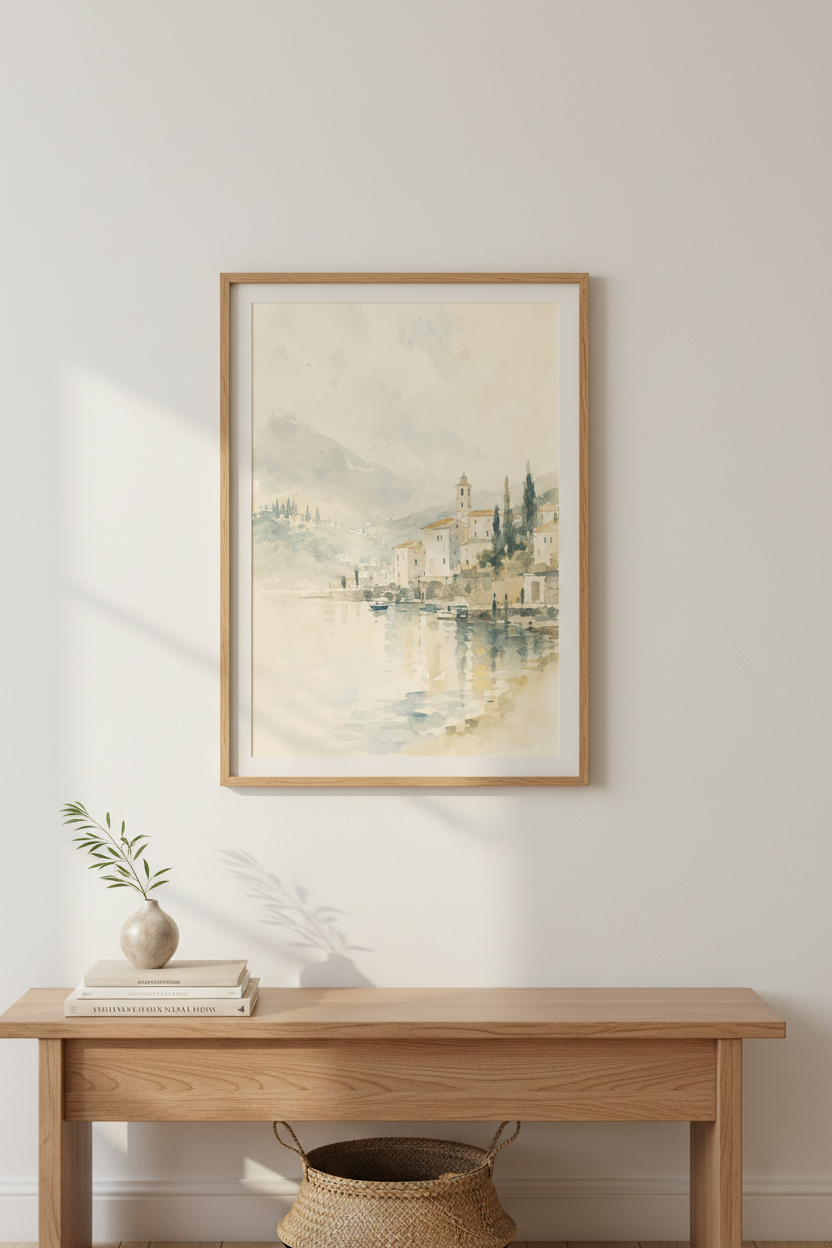 coastal wall art | Soft blues and sand tones | Living room decor
