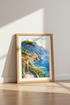 Amalfi Coast Watercolor Print | Italy Landscape Wall Art | Mediterranean Poster