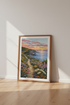 Coastal Sunset Path Art Print | Embroidery Style Beach Decor | Pastel Nature Poster