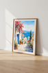 Greek Island Watercolor Wall Art | Coastal Village Decor | Mediterranean Poster