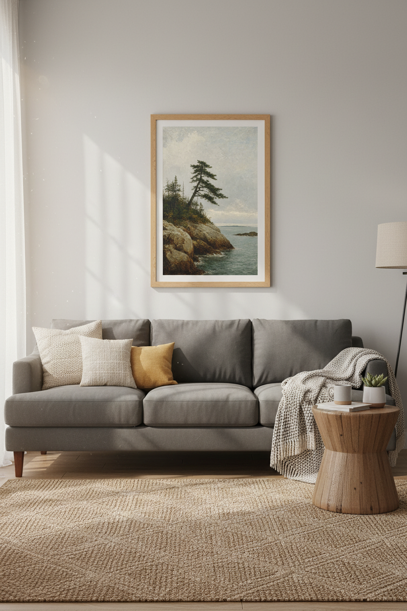 Coastal Wall Art Print | Living Room Decor | Rustic Seascape Poster