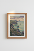 Coastal Wall Art | Pastel Seascape, Cliffside Vista | Living Room Decor