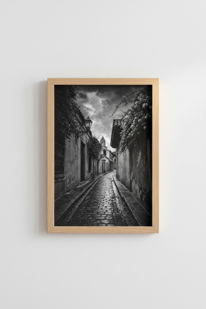Dark Academia Wall Print | Gothic European Alley, Moody Home Decor Poster