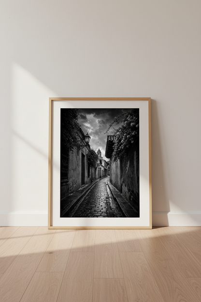 Dark Academia Wall Print | Gothic European Alley, Moody Home Decor Poster