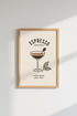 Espresso Society Martini Art | Kitchen Bar Decor | Minimalist Retro Poster