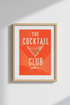 Retro Cocktail Poster | Martini Glass Bar Cart Art, Mid Century Modern Decor