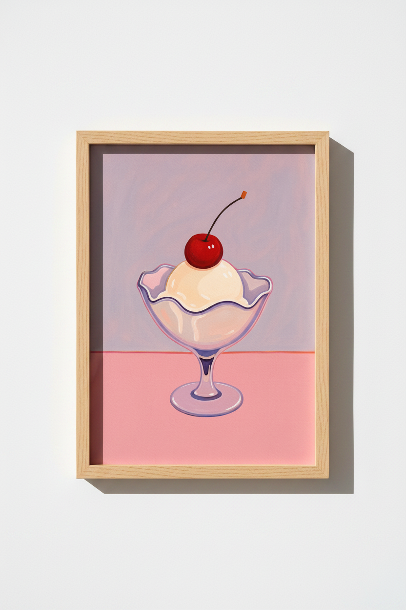 Pastel Food Wall Art Print | Ice Cream Kitchen Decor | Aesthetic Retro Poster