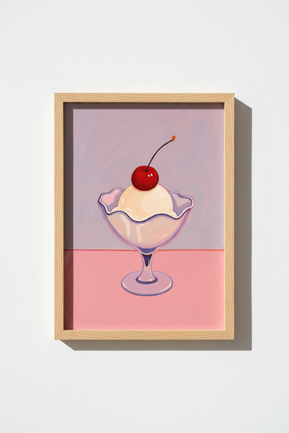 Pastel Food Wall Art Print | Ice Cream Kitchen Decor | Aesthetic Retro Poster