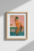 Retro Summer Wall Art Print | Poolside Girl Poster | Mid Century Modern Decor
