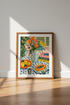 Floral Still Life Art Print | Mediterranean Kitchen Decor | Maximalist Poster