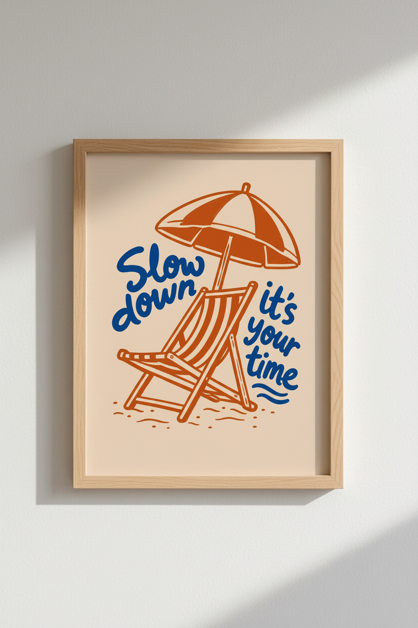 Retro Beach Wall Art Print | Coastal Decor | Summer Aesthetic Poster