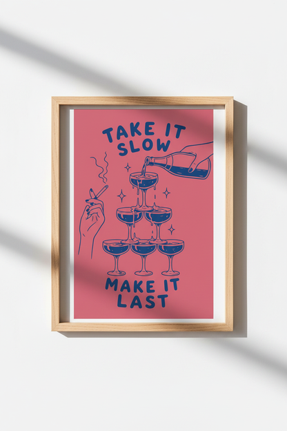 Champagne Wall Art Print | Living Room Decor | Modern Poster