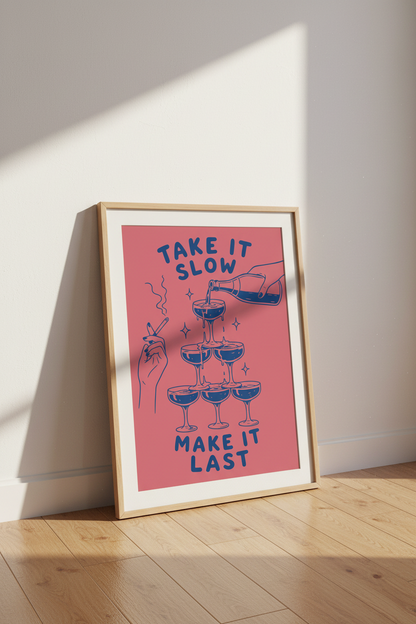 Champagne Wall Art Print | Living Room Decor | Modern Poster