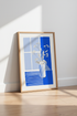 Blue Floral Still Life Wall Art | Modern Cobalt Botanical, Minimalist Living Room Decor