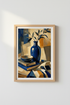 Blue Vase Wall Art | Abstract Still Life, Blues Decor | Living Room Poster