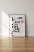 Good Mood Wall Art Print | Pink Kitchen Decor | Modern Typography Poster