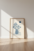 Blue Mediterranean Still Life | Minimalist Linocut, Modern Coastal Decor
