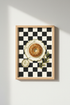 Donut wall art print | Watercolor tones, warm kitchen decor | Cozy poster