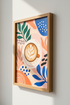 Abstract Coffee Latte Wall Art | Colorful Kitchen Decor | Modern Cafe Poster