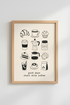 Coffee Bar Wall Art Print | Minimalist Kitchen Decor | Cafe Doodle Poster