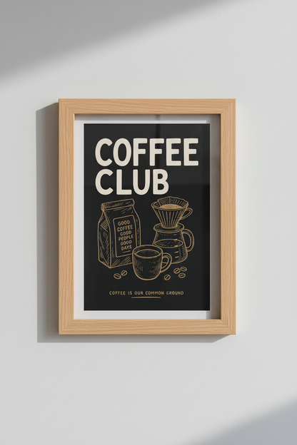coffee wall art | Chalkboard Brew Poster, Minimal Kitchen Decor